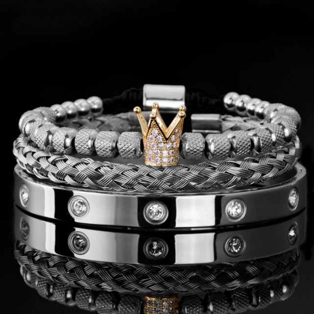 Amazon.com: WFYOU 3PCS Stainless Steel Bracelets for Men Gold Roman Numeral Bangle  Bracelet Twisted Cable Bracelet Adjustable Cuff Bracelet Mens Luxury  Jewelry Bracelets Gifts: Clothing, Shoes & Jewelry